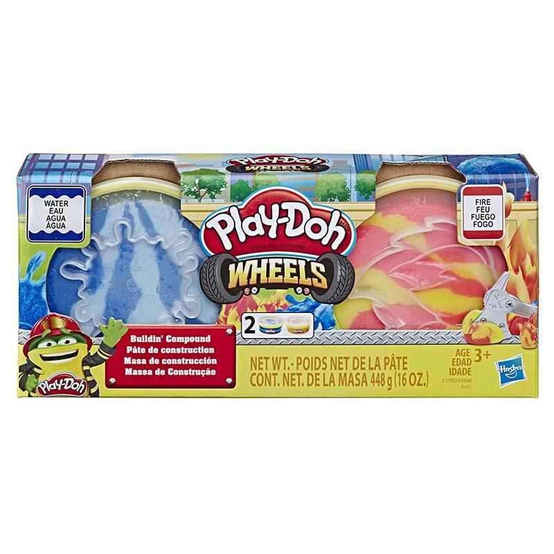 Play-Doh Wheels Fire and Water Buildin' Compound 2-Pack of 8-Ounce Cans