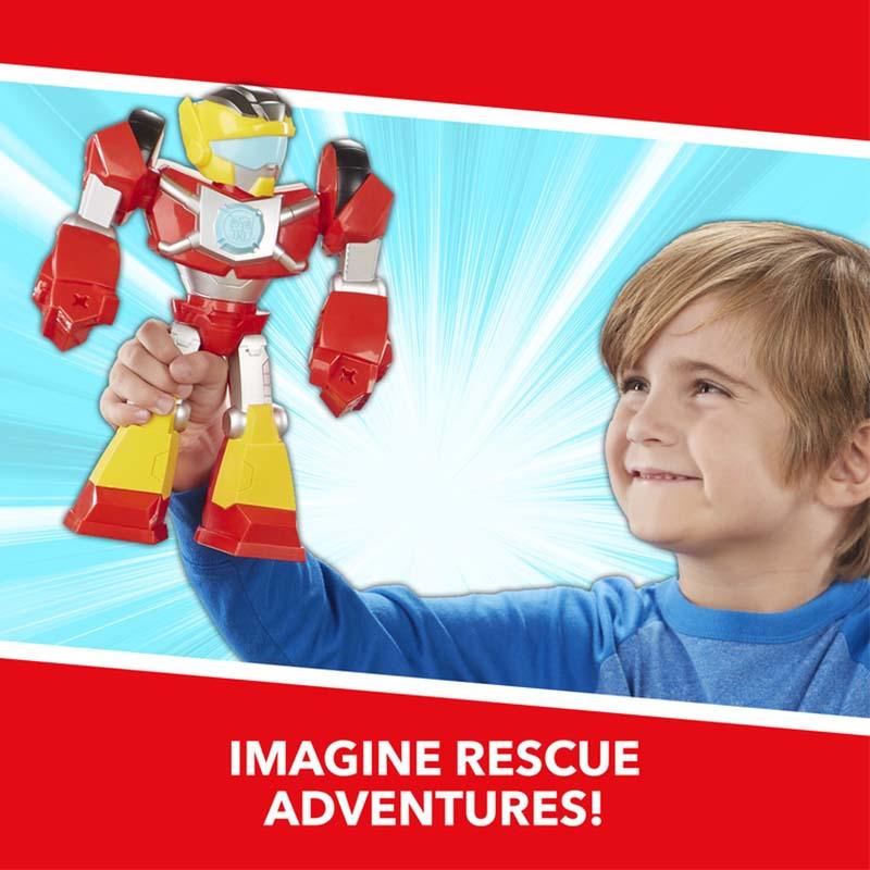 Playskool Heroes Transformers Rescue Bots Academy Mega Mighties Hot Shot Collectible 10-Inch Robot Action Figure, Toys for Kids Ages 3 and Up