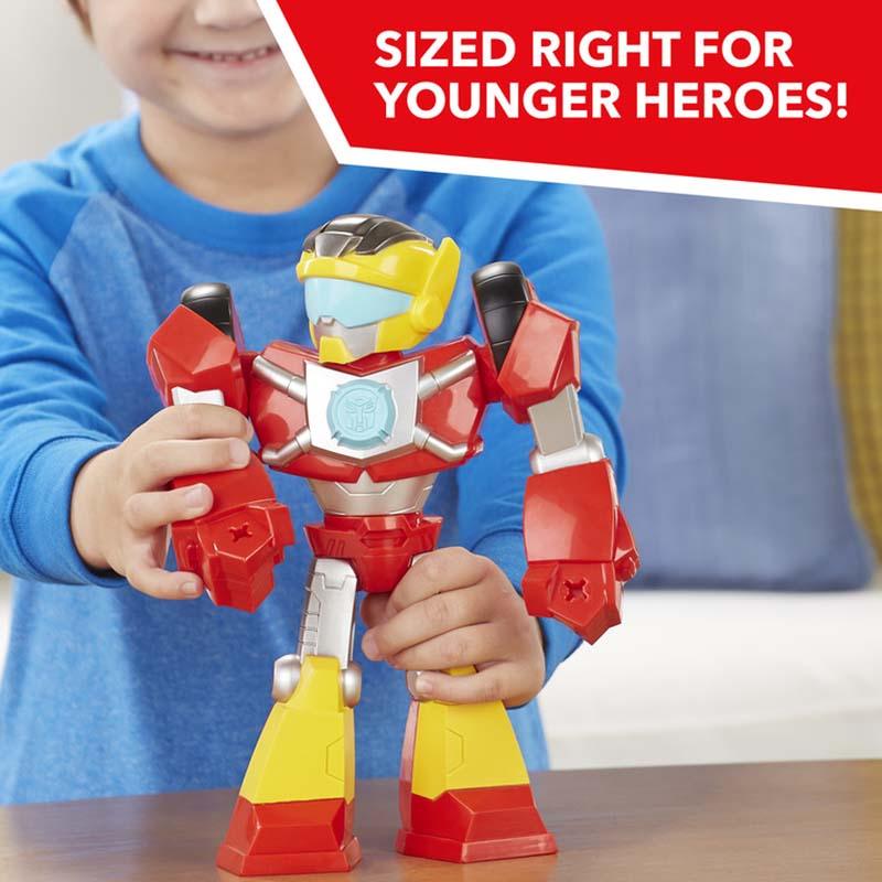 Playskool Heroes Transformers Rescue Bots Academy Mega Mighties Hot Shot Collectible 10-Inch Robot Action Figure, Toys for Kids Ages 3 and Up