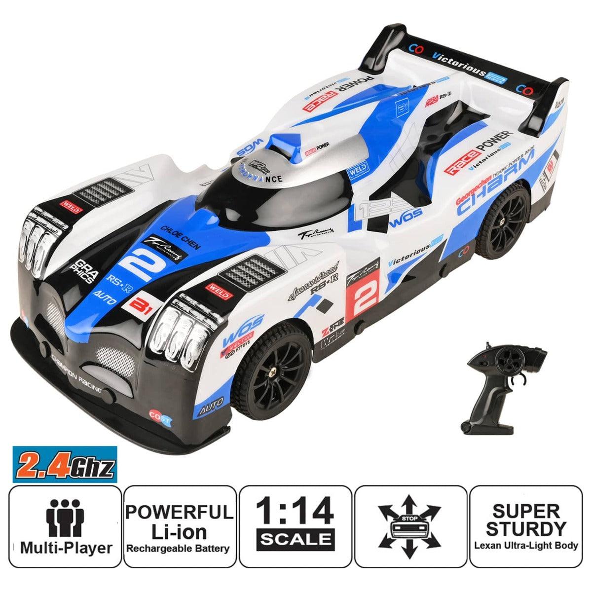 Playzu Auto Racing 1:14 Scale R/C Car - Blue for Ages 6+