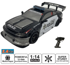 Playzu Auto Racing Police 1:14 Scale R/C Car - Black for Ages 6+