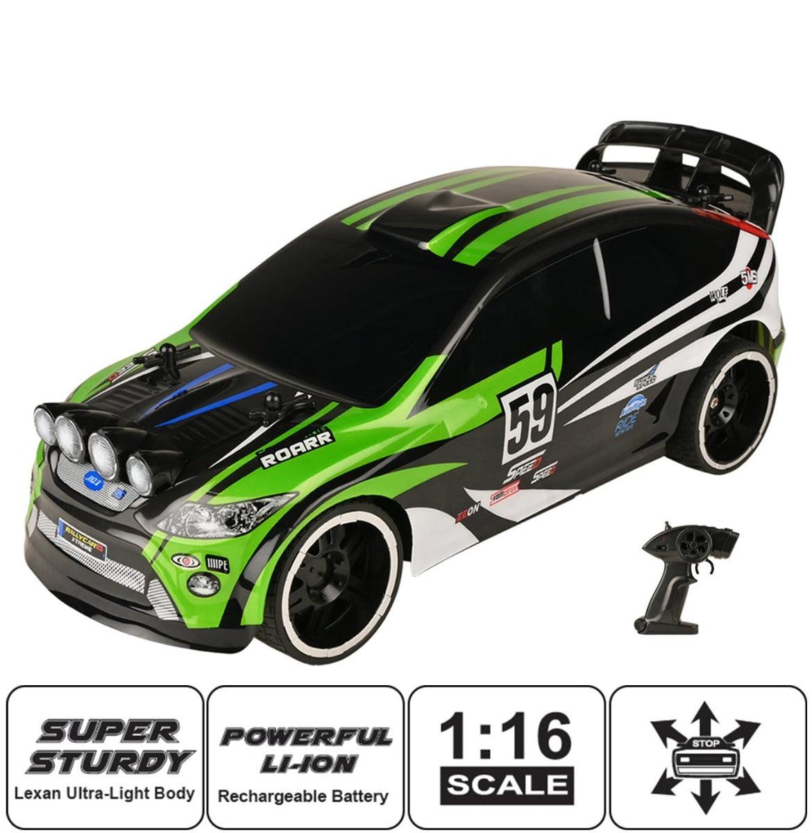 Playzu Rally Xtreme 1:16 Scale R/C Car - Green for Ages 6+