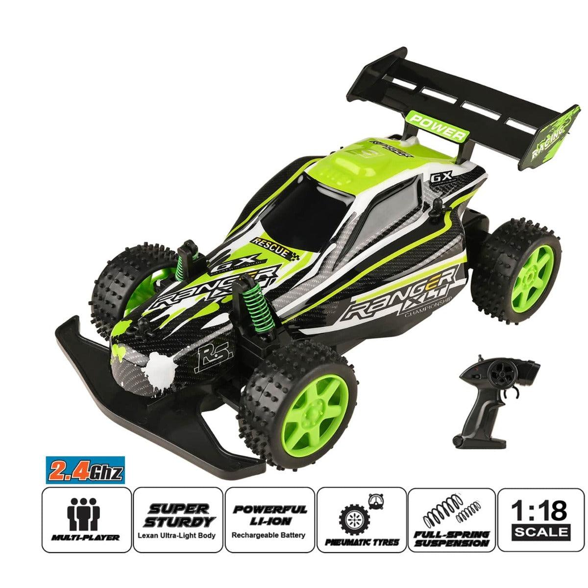 Playzu Ranger Alien 1:18 Scale R/C Car - Green for Ages 6+