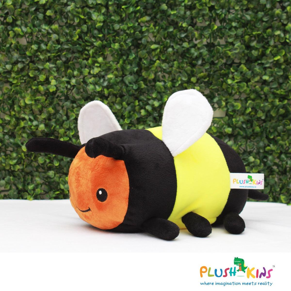 Plushkins Bee, Premium Multi-colour Soft Toy for Kids, Aged 1-10 years, Extra Soft Stuffed Toy with Plyfibre Stuffing