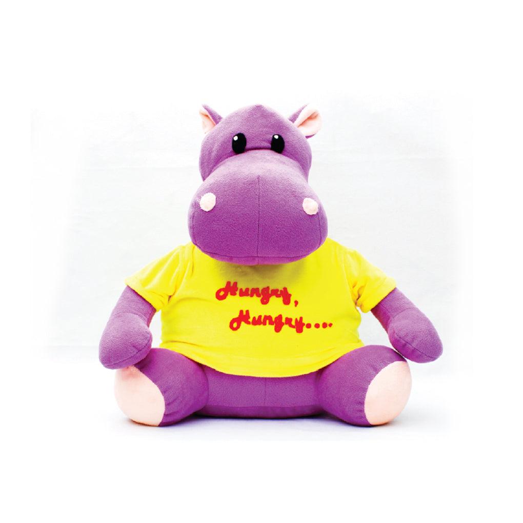 Plushkins Hippo, Premium Purple & Yellow Soft Toy for Kids, Aged 1-10 years, Extra Soft Stuffed Toy with Plyfibre Stuffing