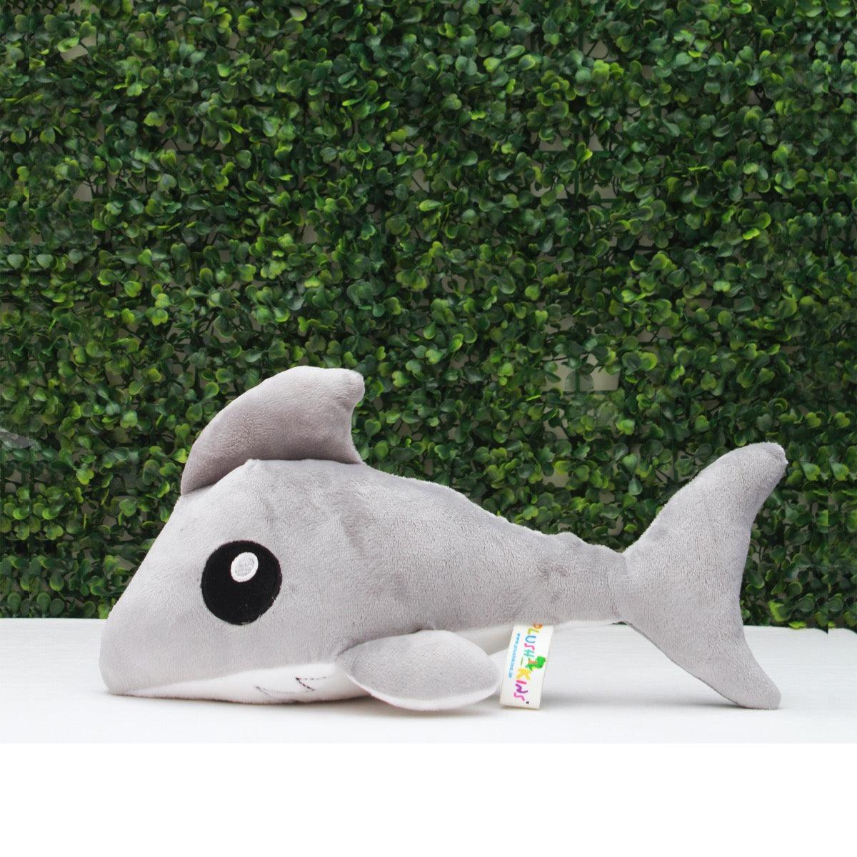 Plushkins Shark, Premium Grey & White Soft Toy for Kids, Aged 1-10 years, Extra Soft Stuffed Toy with Plyfibre Stuffing
