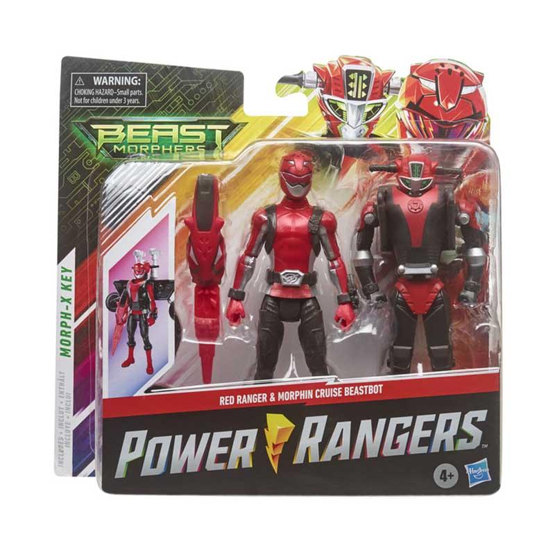 Power Rangers Beast Morphers Red Ranger and Morphin Cruise Beast Bot 6-Inch Action Figure 2-Pack Toys Inspired by the Power Rangers TV Show