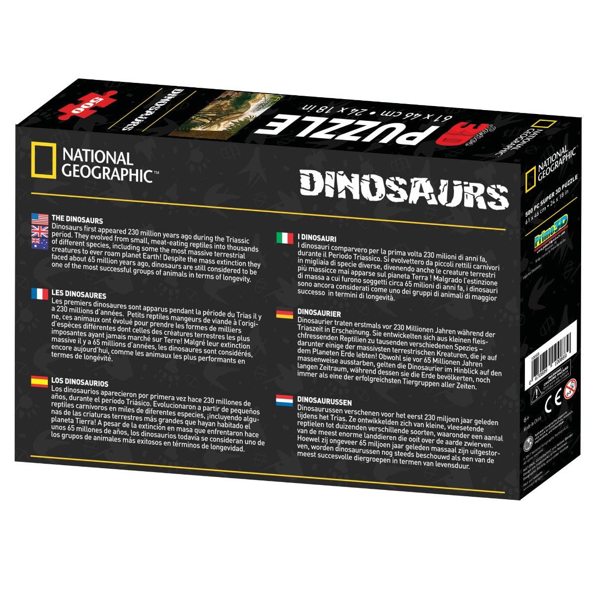 Prime 3D National Geographic Stenonychosaurus Super Puzzle (500 Pieces)