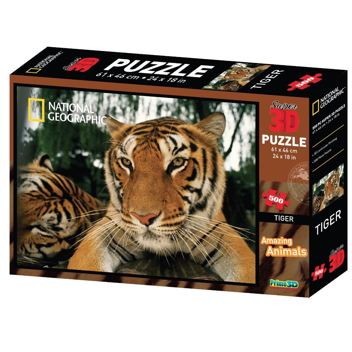 Prime 3D National Geographic Tiger Puzzle (500 Pieces)