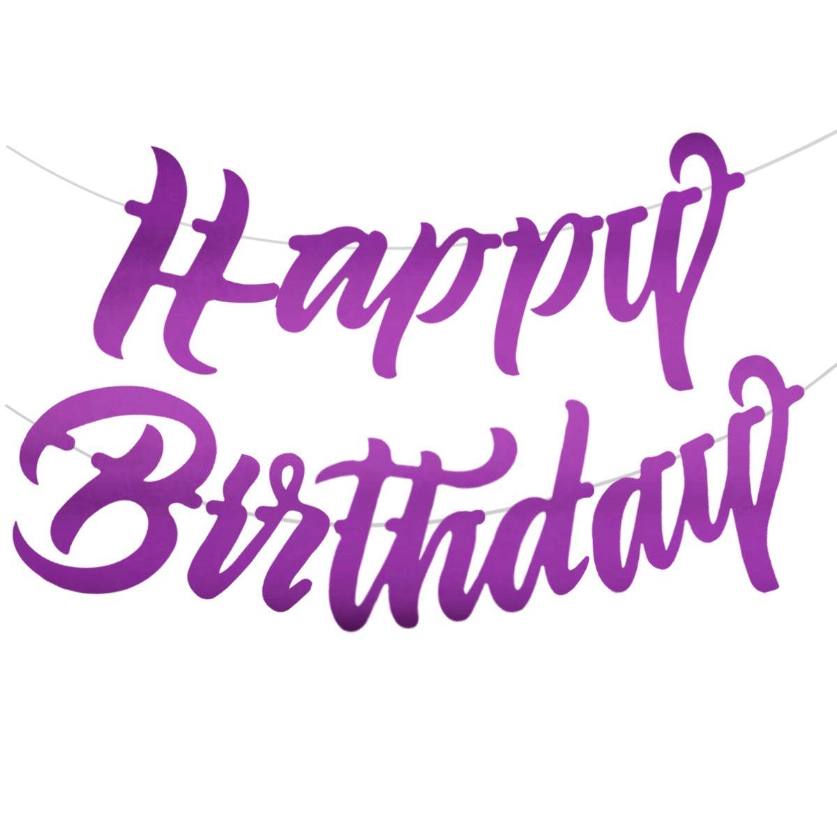 PartyCorp Purple Cursive Happy Birthday Alphabet Letter Banner Decoration Set