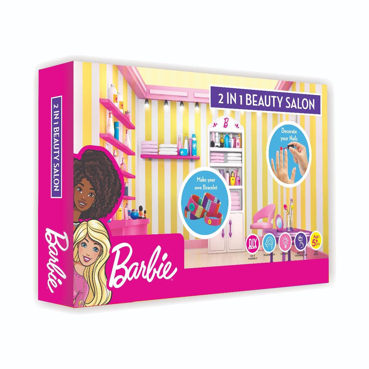 Barbie 2 in 1 Beauty Salon Nail Art and Bracelet Making Kit