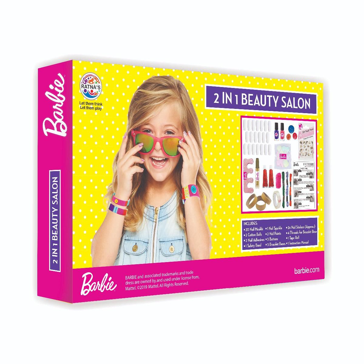 Barbie 2 in 1 Beauty Salon Nail Art and Bracelet Making Kit