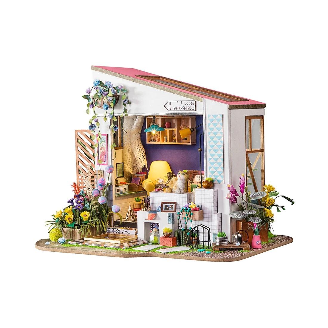 Robotime Lily's Porch Doll House Miniature Studio DIY Kit for Adults and Teens