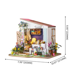 Robotime Lily's Porch Doll House Miniature Studio DIY Kit for Adults and Teens