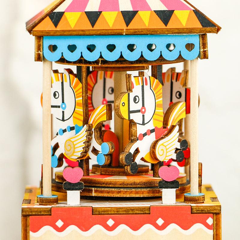 Robotime Merry-Go-Round 3D Wooden Music Box Kit