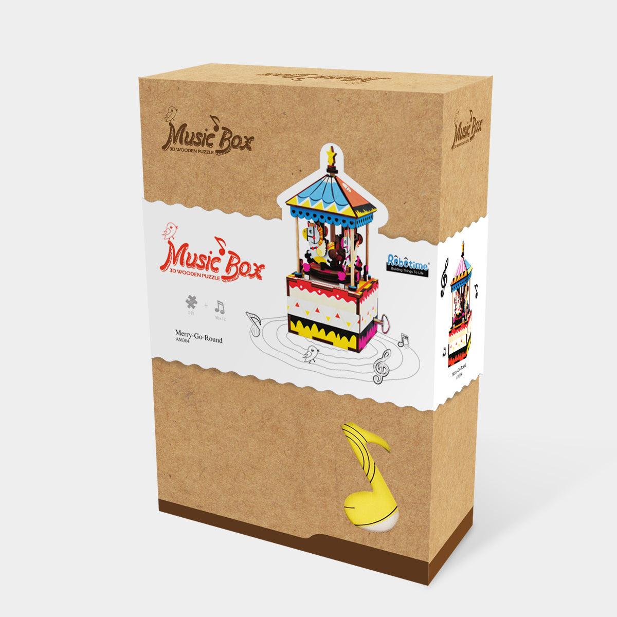 Robotime Merry-Go-Round 3D Wooden Music Box Kit