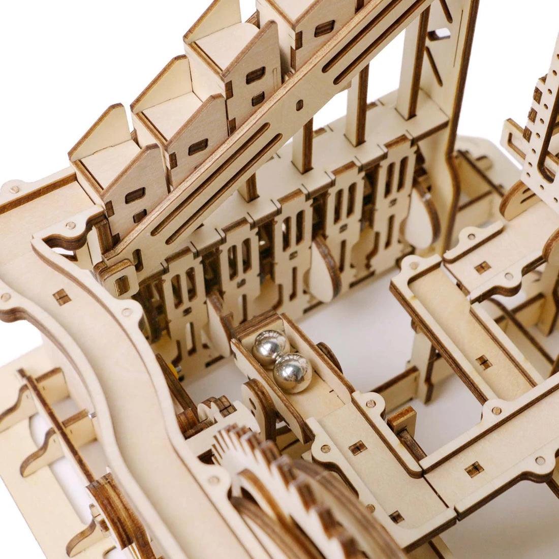Robotime ROKR Marble Squad 3D Wooden Puzzle Roller Coaster Mechanical Model Self Craft