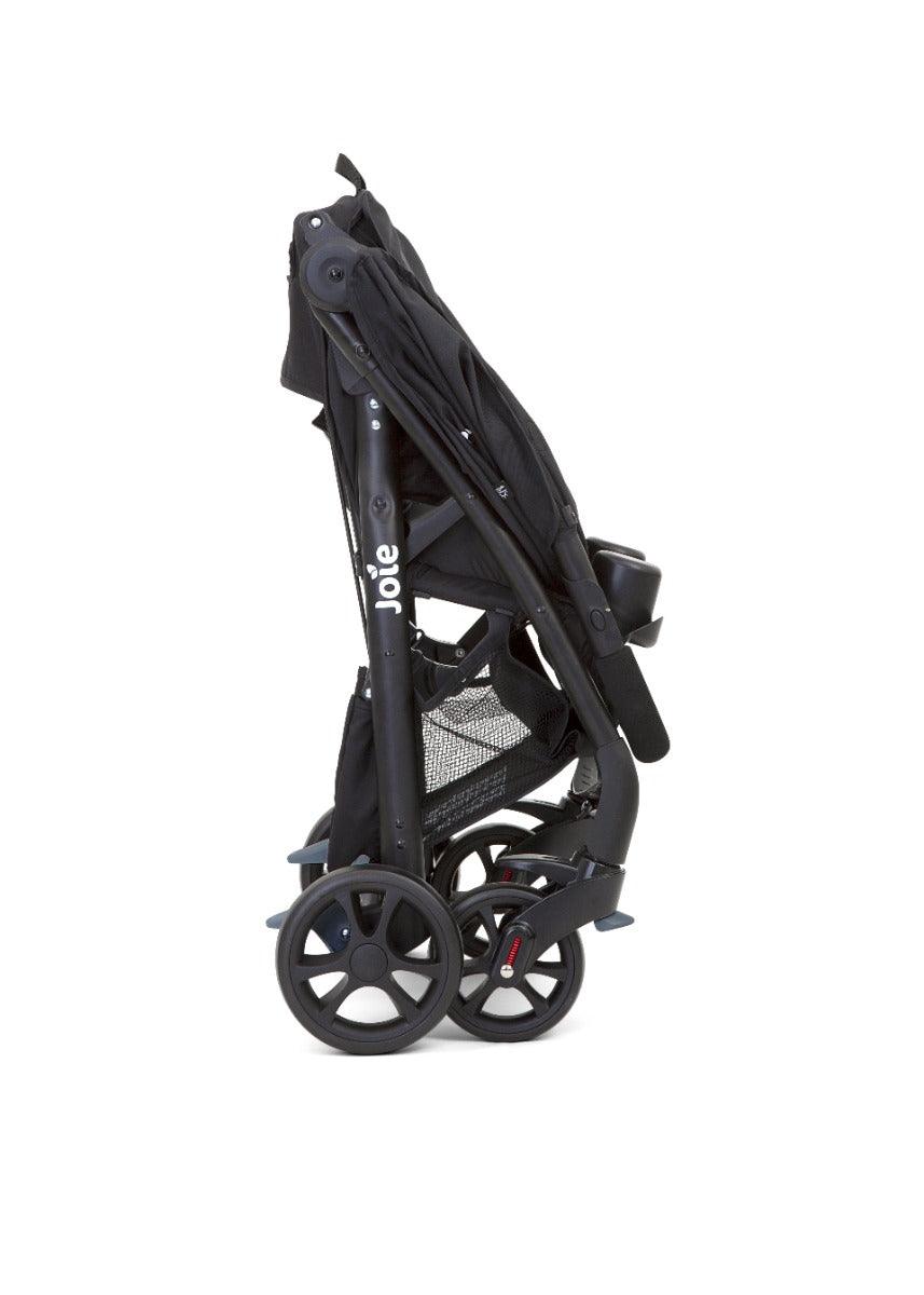 Joie Muze LX Coal - One Hand fold Stroller with Flat Reclining seat for Ages 0-3 Years
