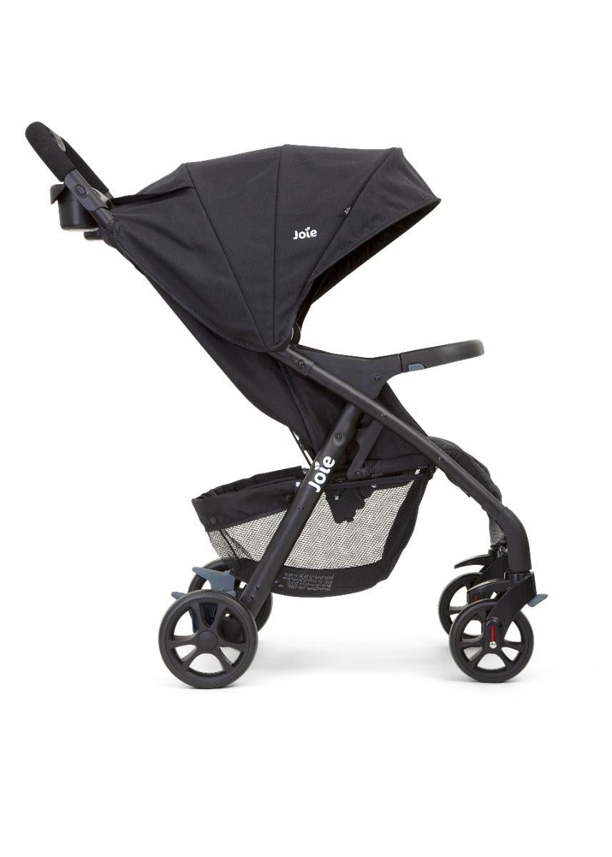 Joie Muze LX Coal - One Hand fold Stroller with Flat Reclining seat for Ages 0-3 Years