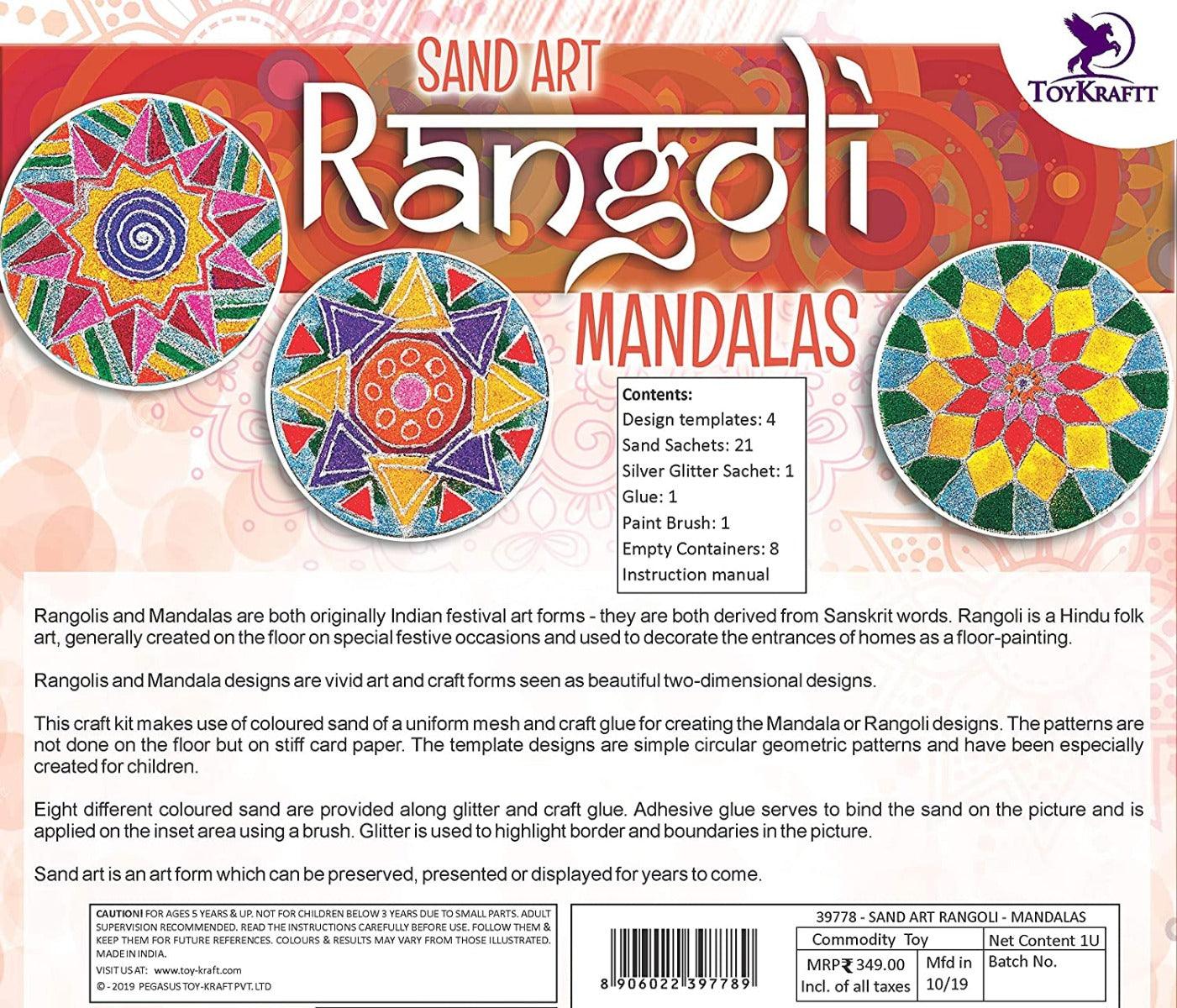 ToyKraft Sand Art Rangoli Mandala, Sand Art Kit for Kids