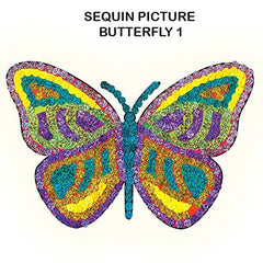 ToyKraft Sequin Craft Pictures - Butterflies, Art and Craft Kit