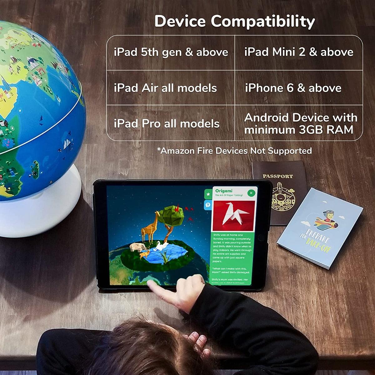 Shifu Orboot Earth - Interactive AR World Globe for Kids 4-10 Years (App Based Globe, Device Not Included)
