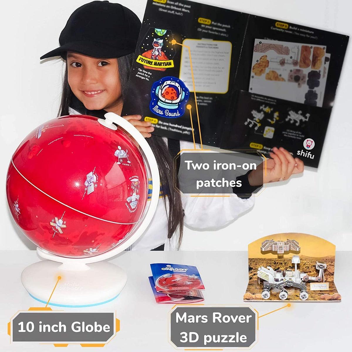 Shifu Orboot Mars - Interactive AR Planet Mars Globe Space Exploration for Kids Ages 6-12 Years (App Based Globe, Device Not Included)