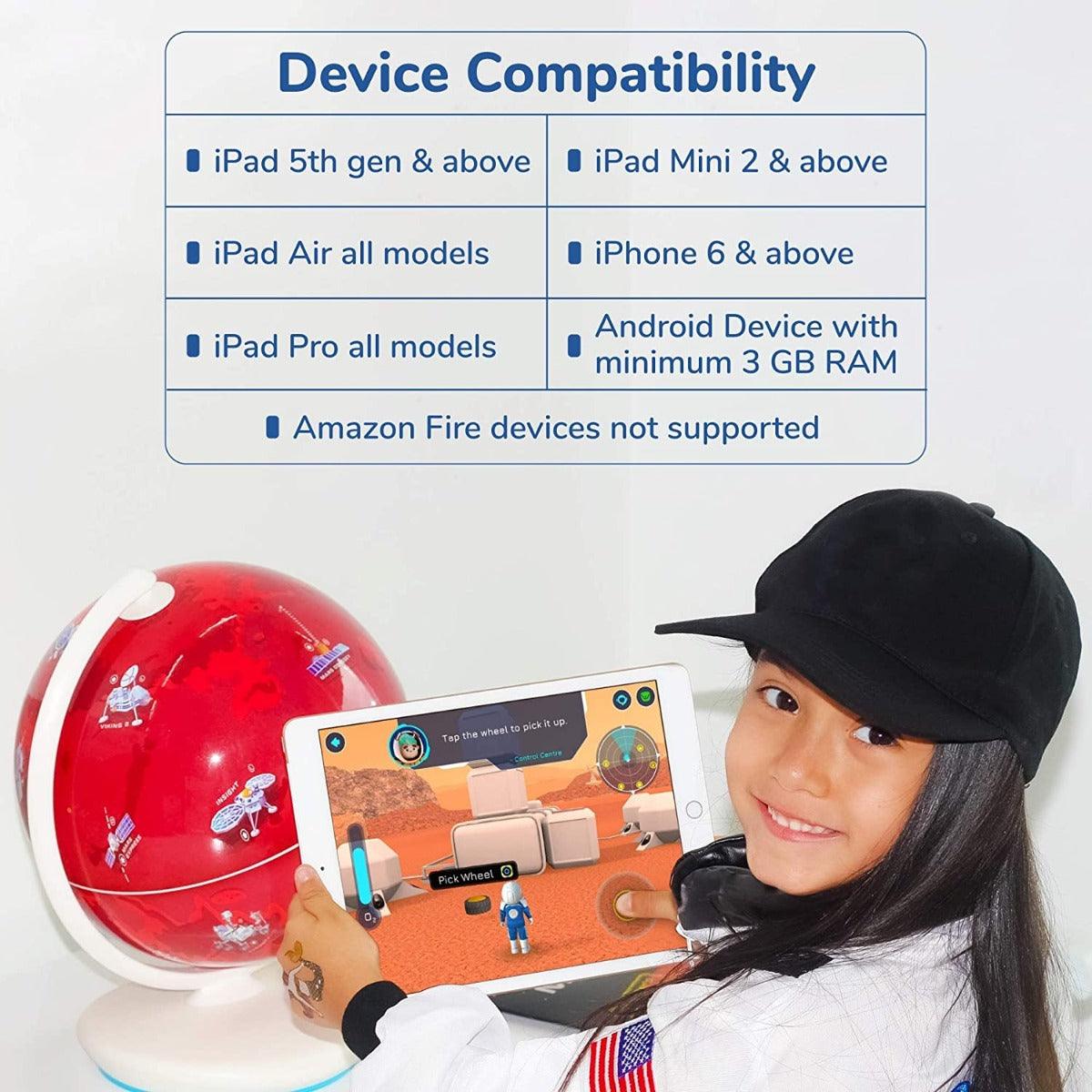Shifu Orboot Mars - Interactive AR Planet Mars Globe Space Exploration for Kids Ages 6-12 Years (App Based Globe, Device Not Included)