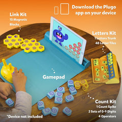 Shifu Plugo STEM Wiz Pack - Count, Letters & Link Kits for Kids Ages 4-10 Years (App Based, Device Not Included)