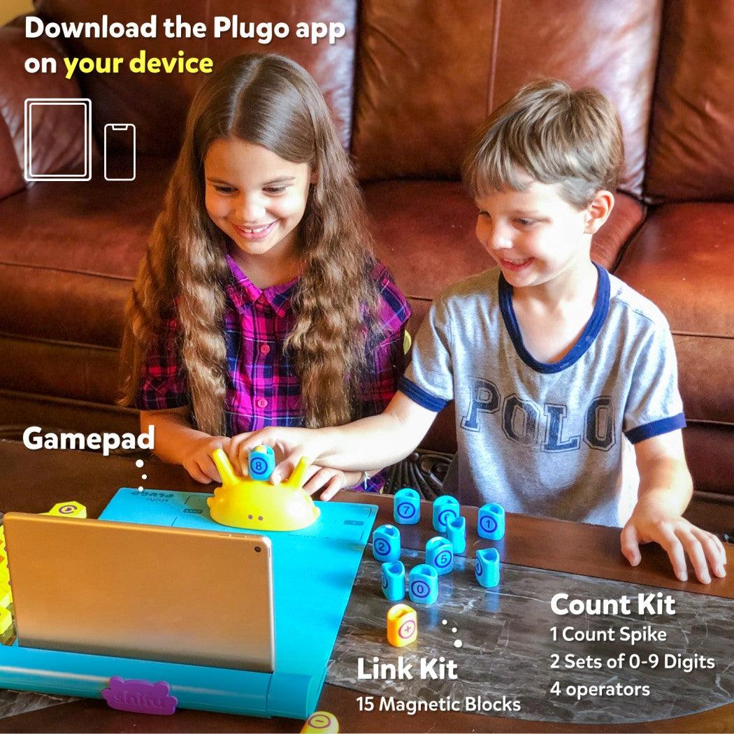Plugo STEM Pack by PlayShifu - Count, Letters & Link (3in1) | Math, Words,  Magnetic Blocks, Puzzles | 4-10 Years STEM Toys | Gift Boys & Girls (Works