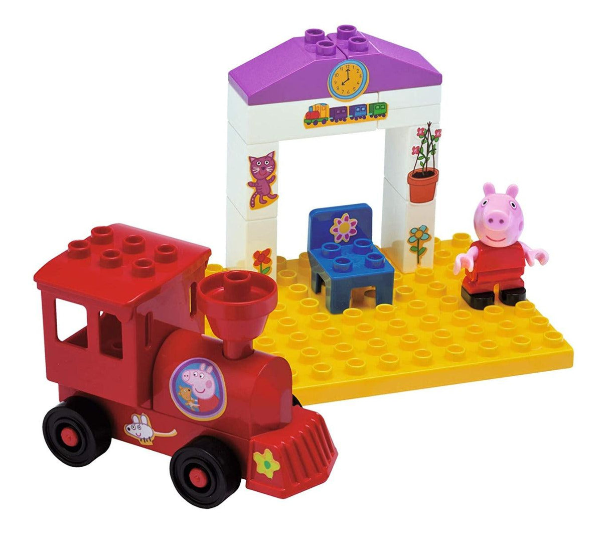 Simba Big Peppa Pig Play Train Stop Building Bricks Set