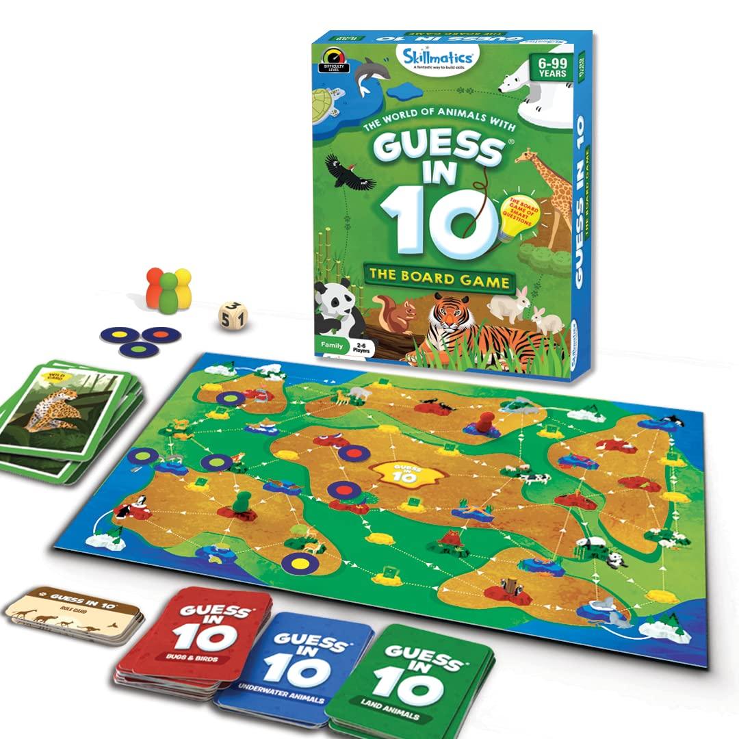 Skillmatics Board Game : Guess in 10 World of Animals - Super Fun Family Game for Ages 6 and Up