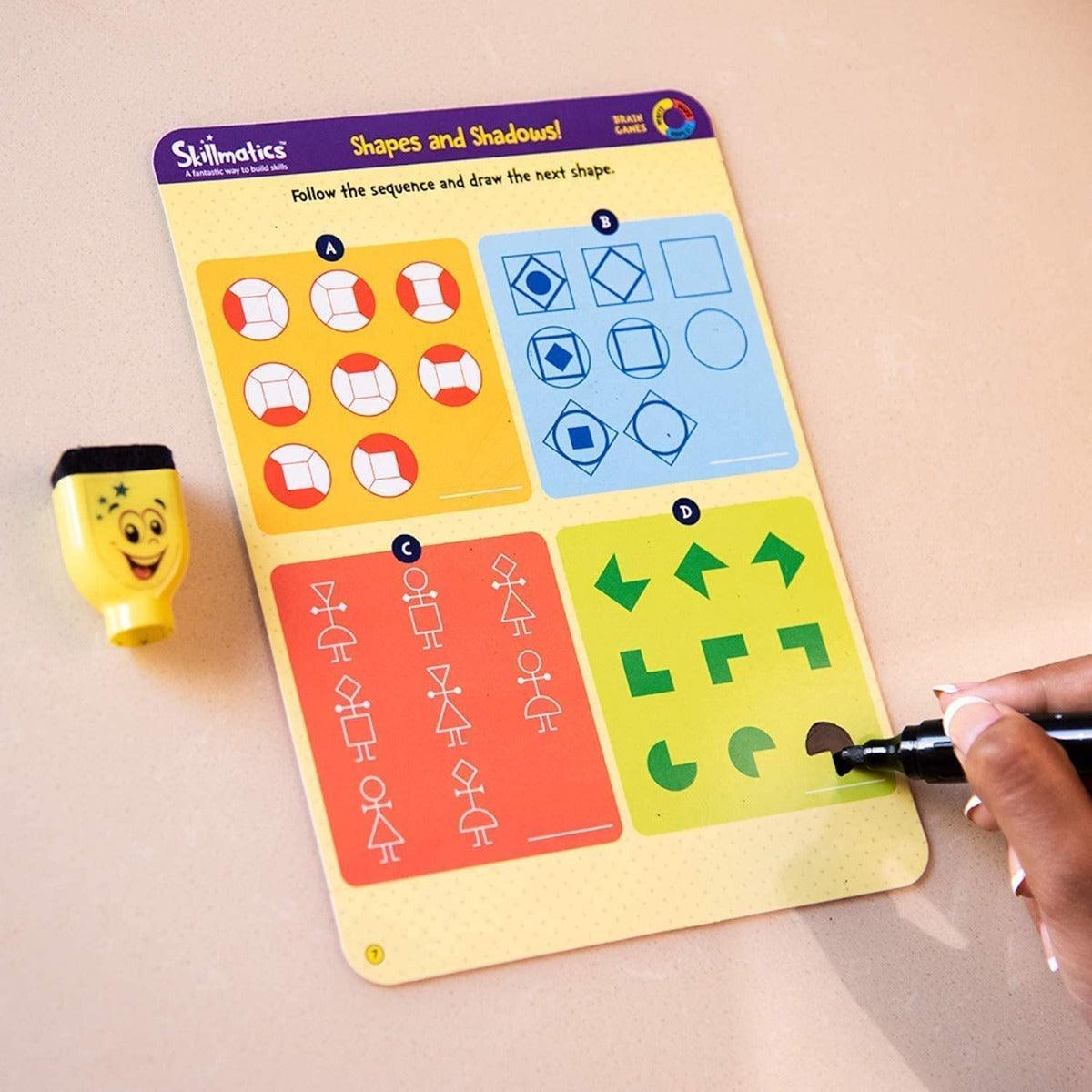 Skillmatics Brain Games | Reusable Activity Mats | Educational Game with Marker Pen