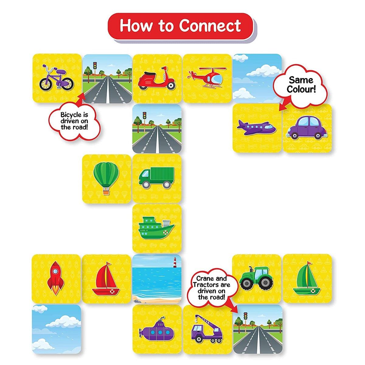 Skillmatics Connectors Educational Game: Cars, Boats, Planes & More | Fun & Fast Family Game of Smart Connections | Gifts for Boys and Girls Ages 3-6