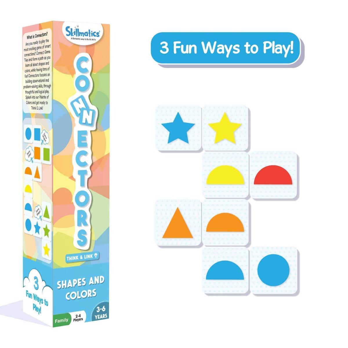 Skillmatics Connectors Educational Game: Shapes and Colors | Fun & Fast Family Game of Smart Connections | Gifts for Boys and Girls Ages 3-6