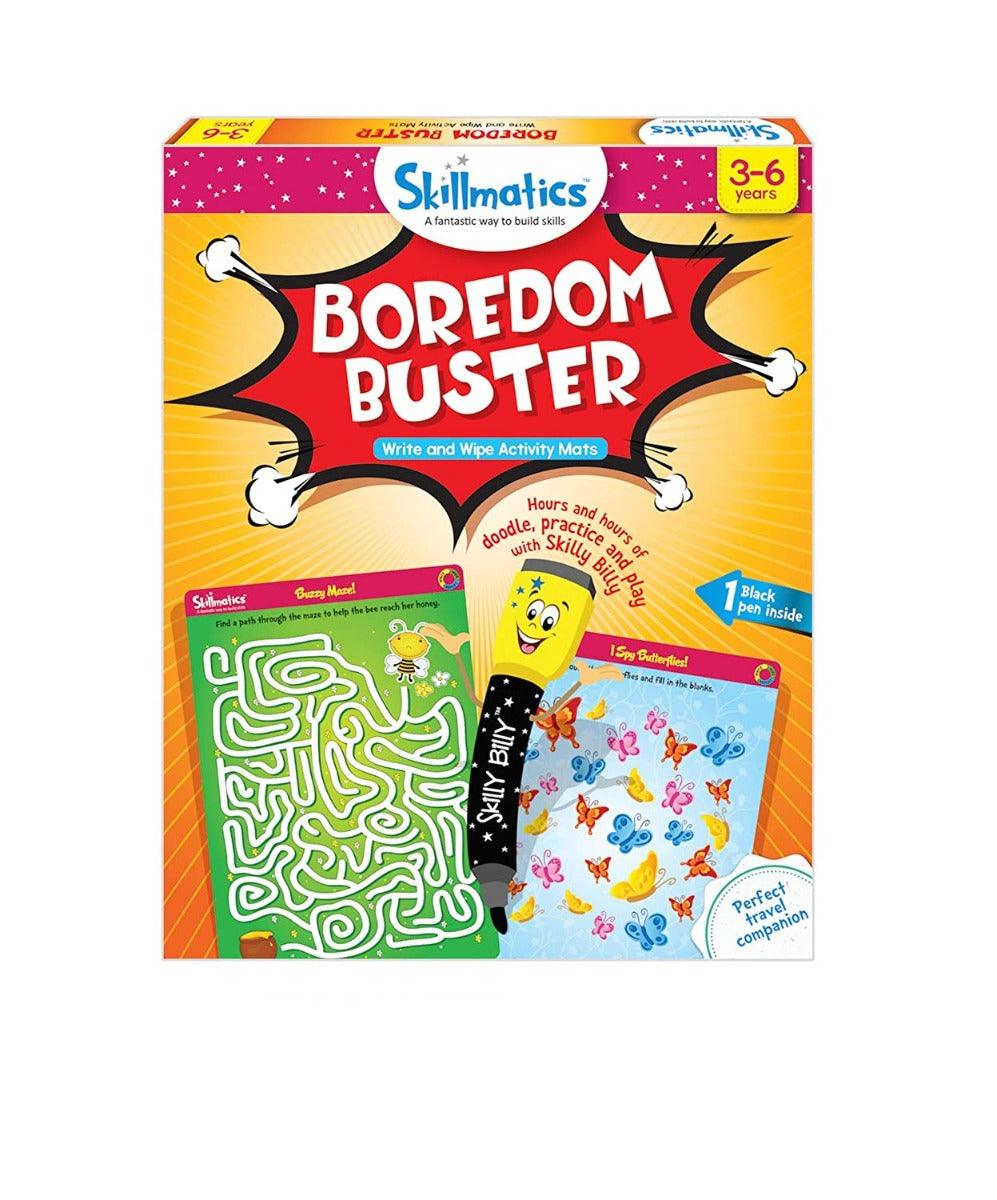 Skillmatics Educational Game: Boredom Buster (3-6 Years) | Creative Fun Activities for Kids | Erasable and Reusable Mats