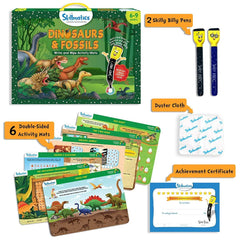 Skillmatics Educational Game: Dinosaurs and Fossils (6-9 Years) | Fun Learning Activities for Kids | Write and Wipe Activity Mats | Gifts for Kids