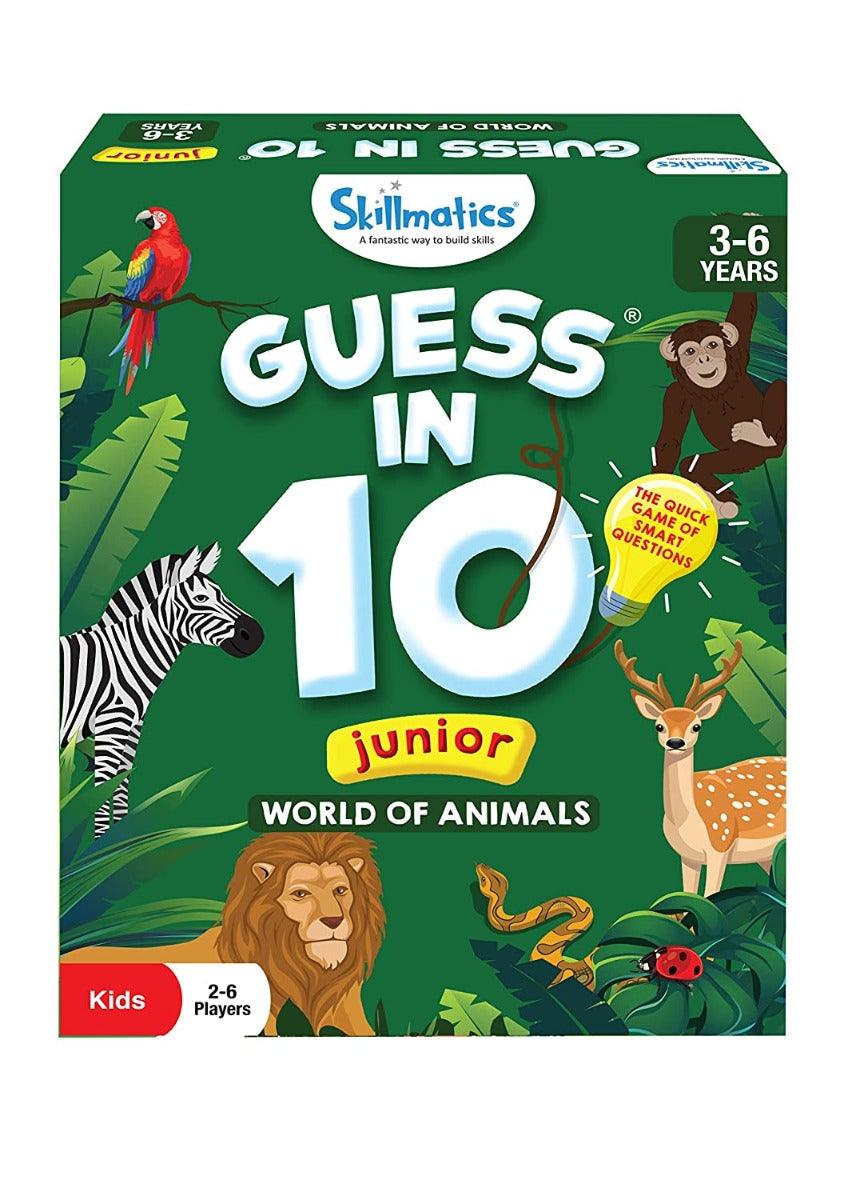 Skillmatics Guess in 10 Junior World of Animals - Card Game for Ages 3-6 Years