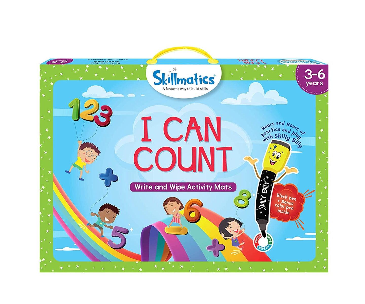 Skillmatics I Can Count - Reusable Activity Mats/ Educational Game with 2 Marker Pens