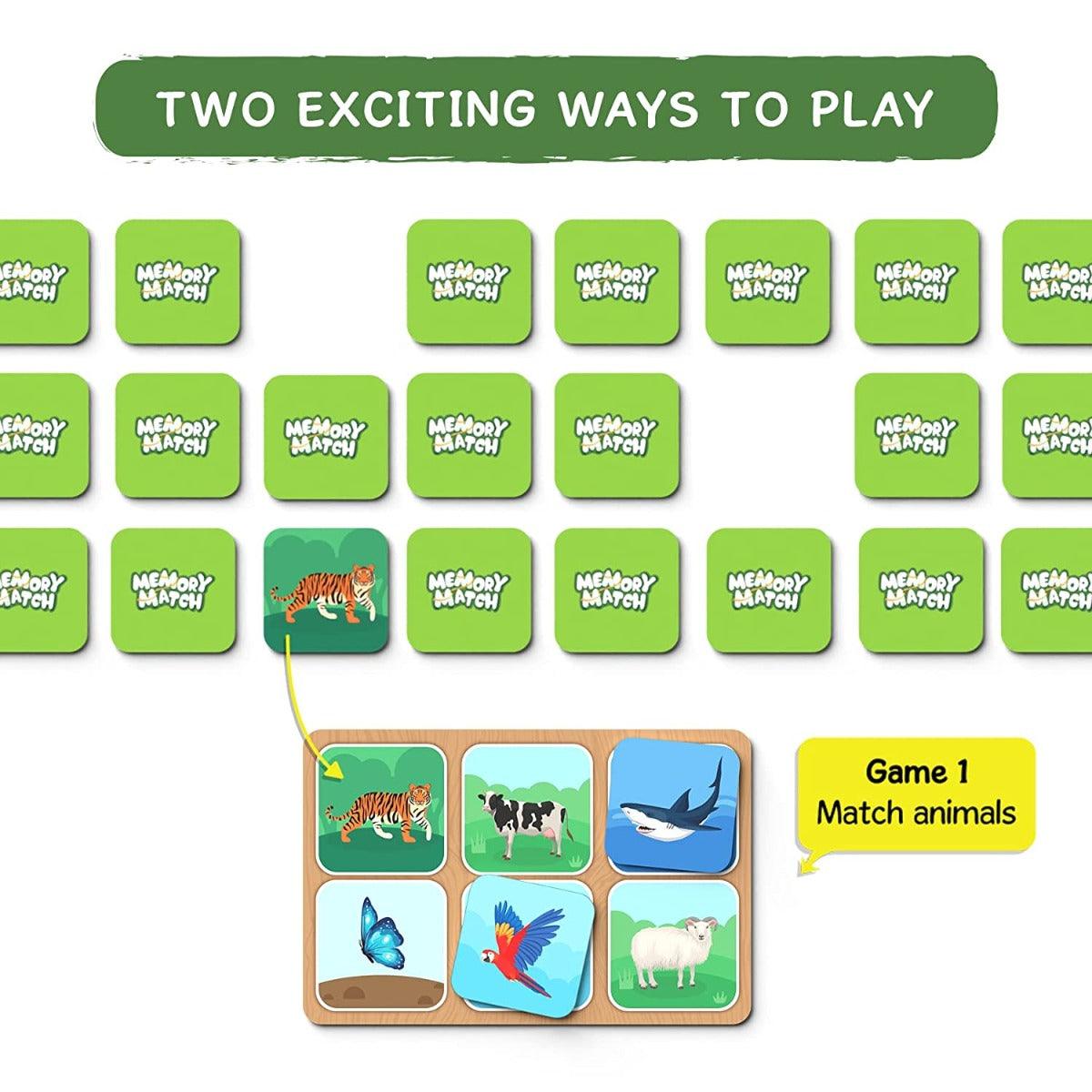 Skillmatics Memory Match Board Game : Animal Planet - Fun & Fast Memory Game for Kids Ages 3 to 7