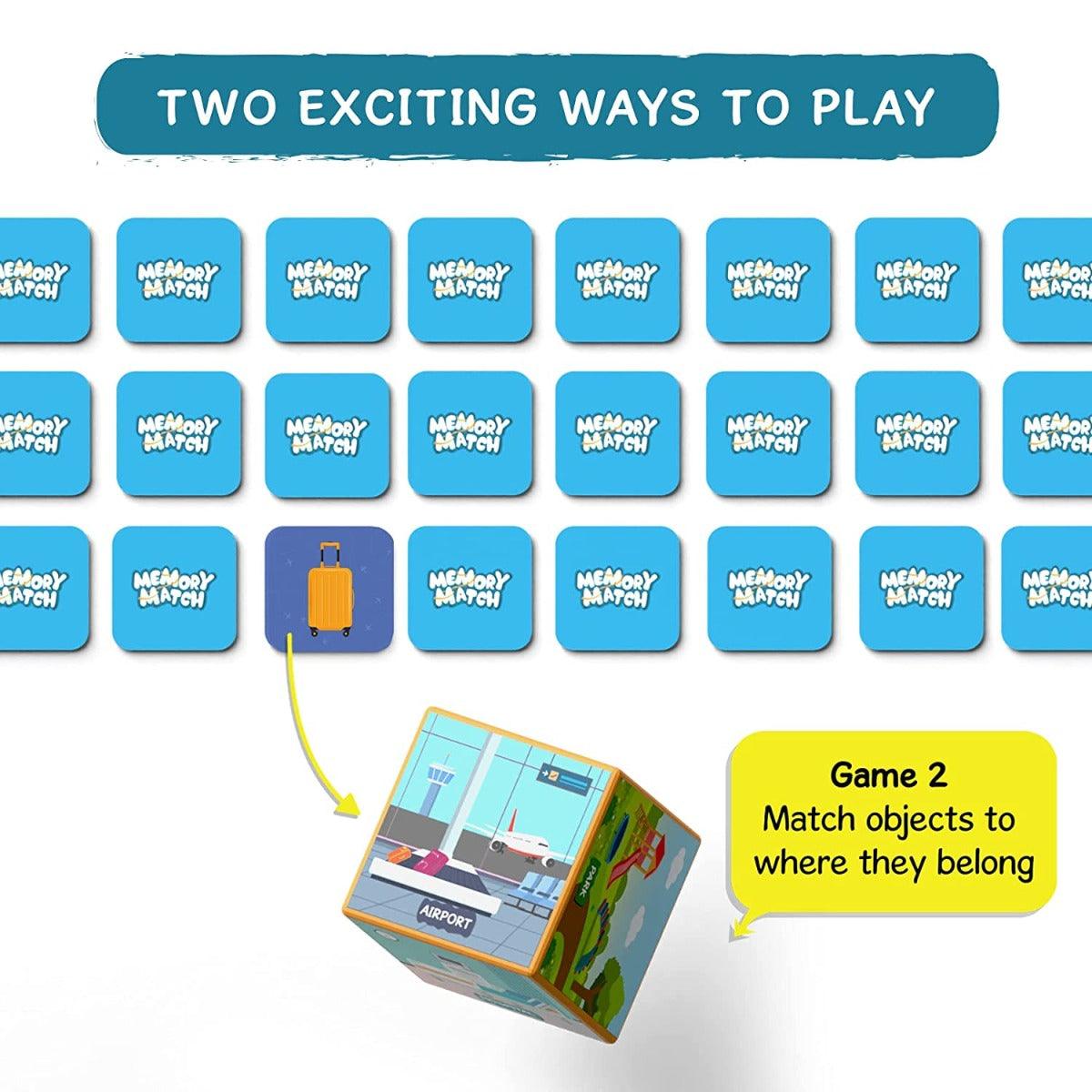 Skillmatics Memory Match Board Game : Where Things Belong Fun & Fast - Memory Game for Kids Ages 3 to 7
