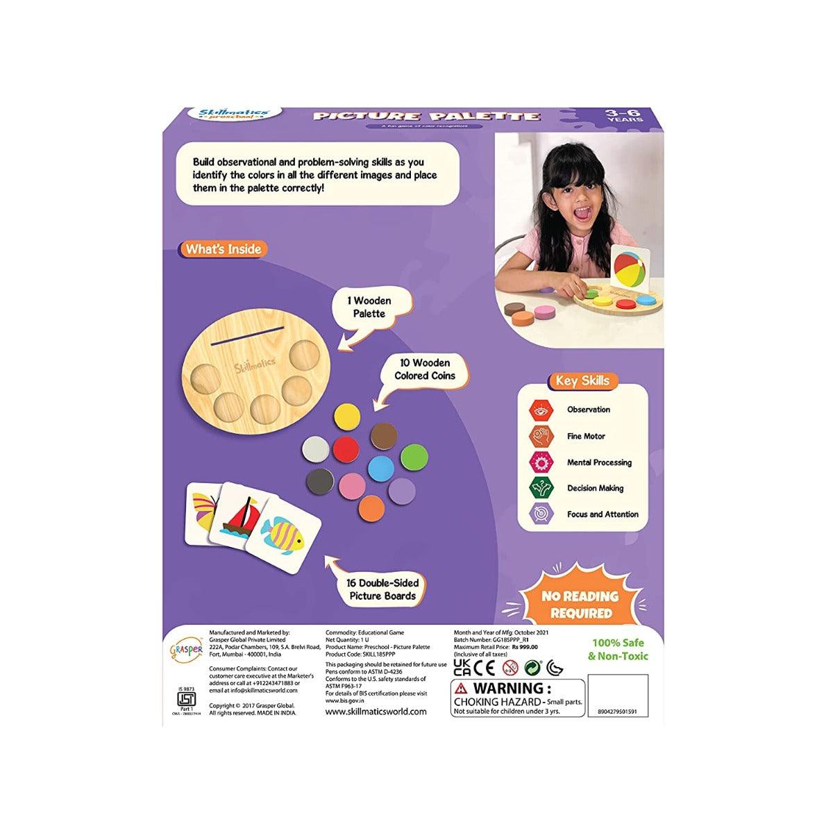 Skillmatics Picture Palette - Educational Wooden Game for Ages 3-6 Years
