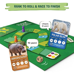 Skillmatics Rank & Roll Amazing Animals - Trump Card Board Game For Ages 8+