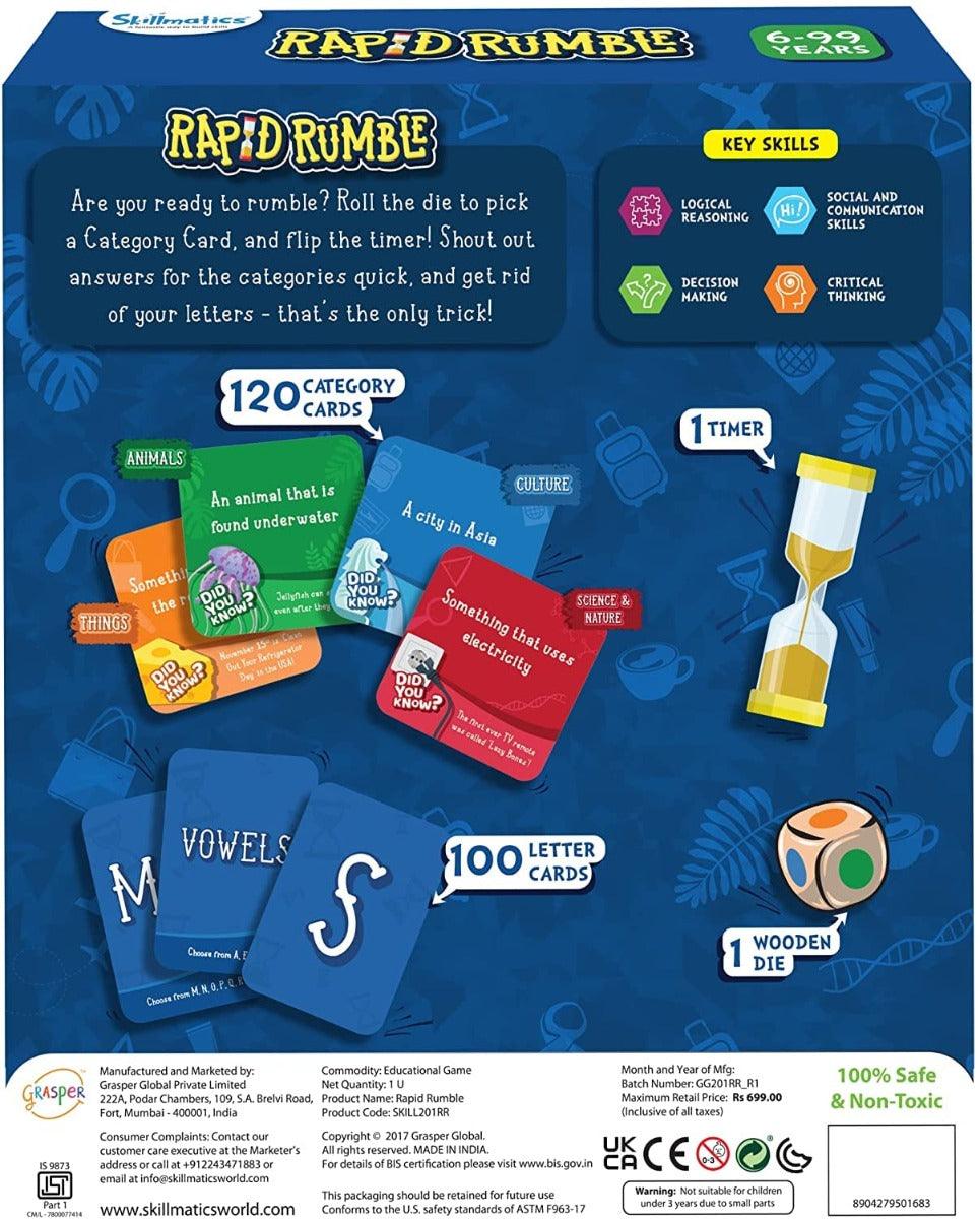 Skillmatics Rapid Rumble - Educational Board Game for Ages 6 and Up