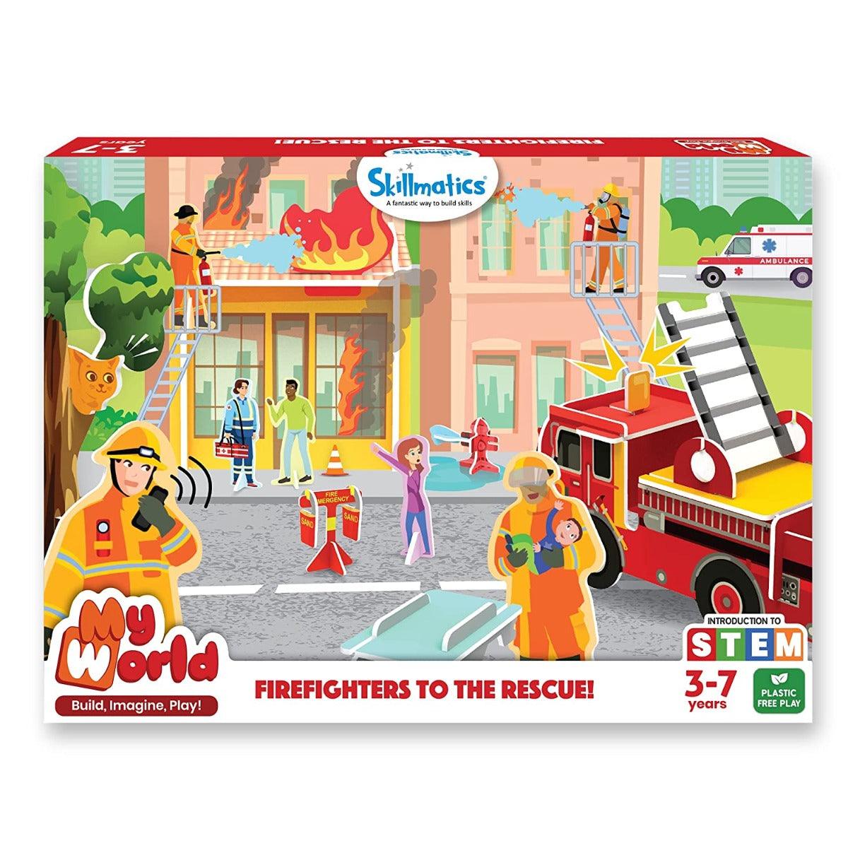 Skillmatics STEM Building Toy - My World Firefighters to The Rescue! for Ages 3-7 Years