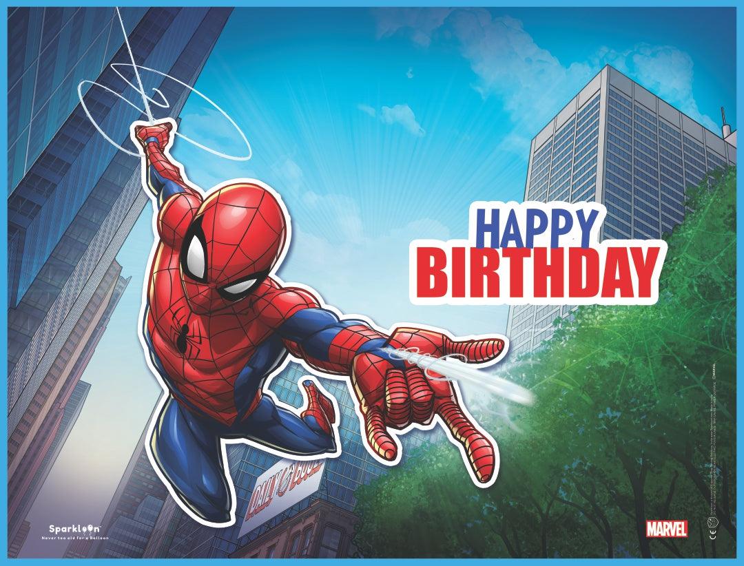 Marvel Spider Man Happy Birthday Foil Backdrop, Pack of 1