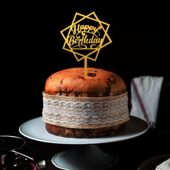 PartyCorp Gold Star Shaped Acrylic Happy Birthday Cake Topper, 1 Piece