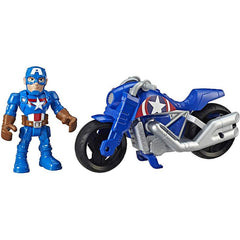 Super Hero Adventures Marvel Super Hero Adventures Captain America, 5-Inch Figure and Motorcycle Set, Collectible Toys for Kids Ages 3 and Up