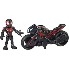 Super Hero Adventures Marvel Super Hero Adventures Kid Arachnid, 5-Inch Figure and Motorcycle Set, Collectible Toys for Kids Ages 3 and Up