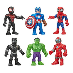 Super Hero Adventures Playskool Heroes Marvel 5-Inch Action Figure Toy 6-Pack, Includes Spider-Man and Hulk, Kids Ages 3 and Up